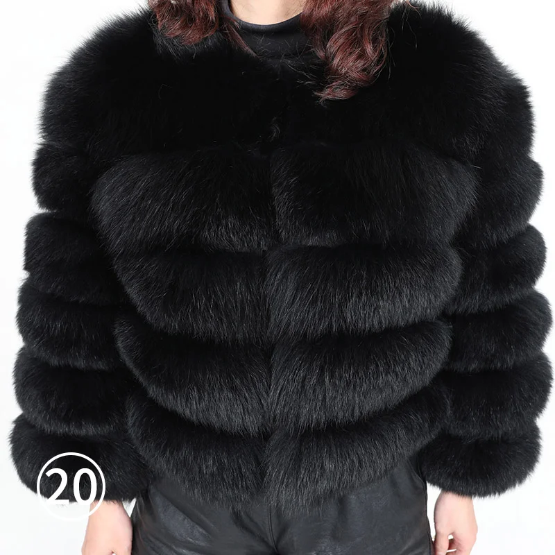 Maomaokong, зимняя новая стильная куртка, женское плотное меховое пальто, куртка из натурального меха енота, высококачественное пальто из меха енота, теплое пальто с круглым вырезом - Цвет: coat 50cm-2