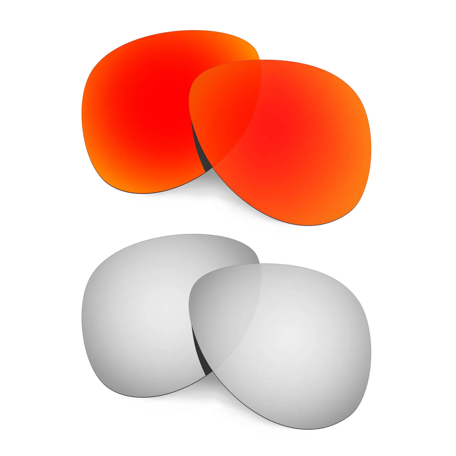 

HKUCO For Plaintiff Sunglasses Polarized Replacement Lenses - Red&Silver 2 Pairs