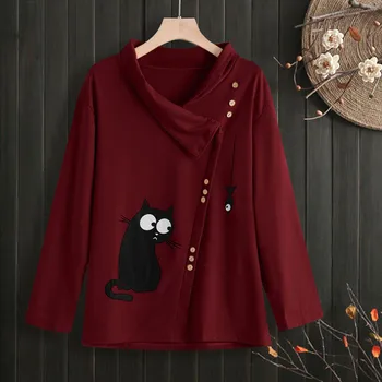 Harajuku Sweatshirt with Kawaii Cat print - Image 3