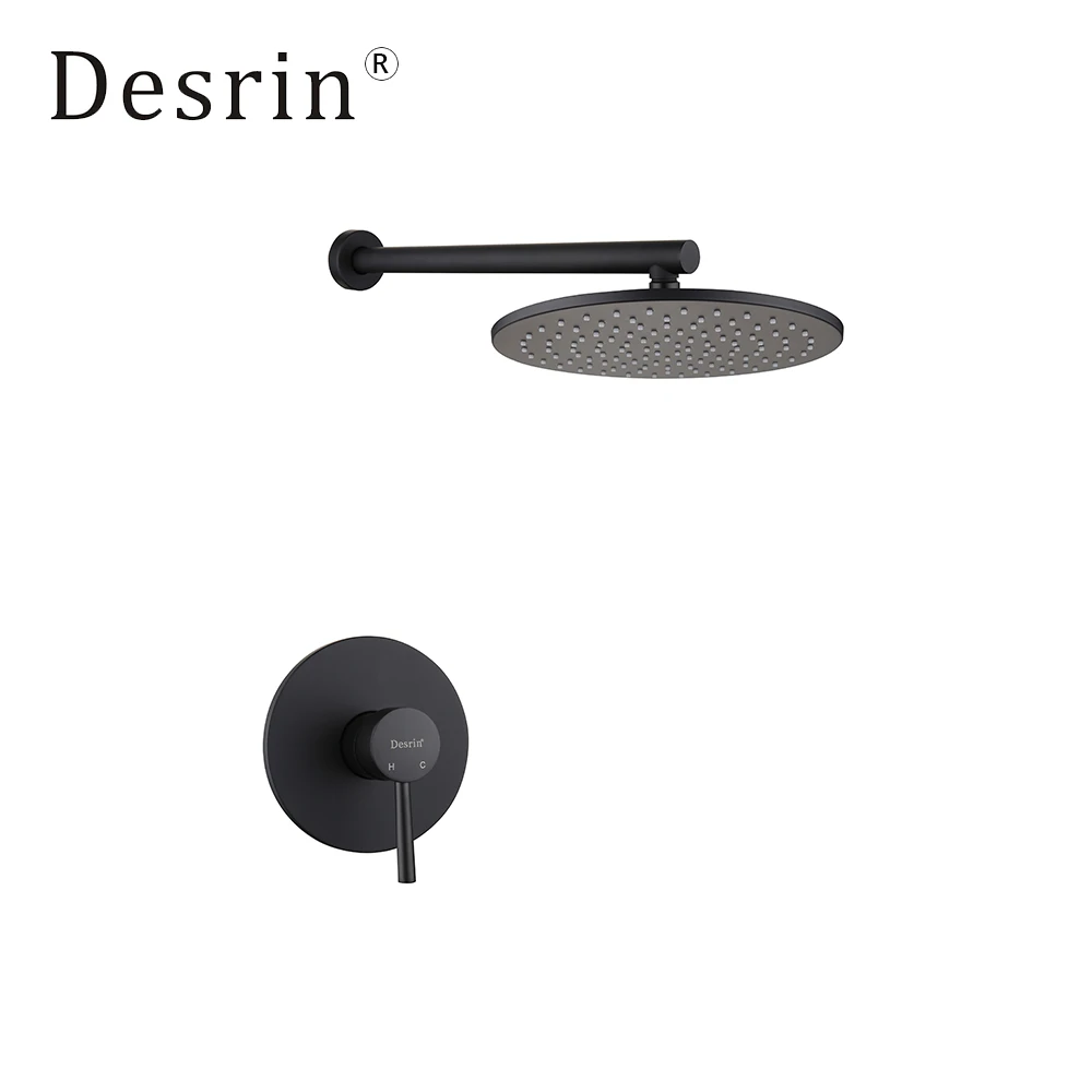 

Desrin bathroom matte black shower faucet bathroom shower system set faucet mixer rainfall single-mode shower head shower head