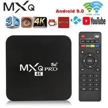 Pro 4k 2.4g/5ghz wifi android 9.0 quad core caixa de tv inteligente media player 2g + 16g google play youtub media player conjunto caixa superior