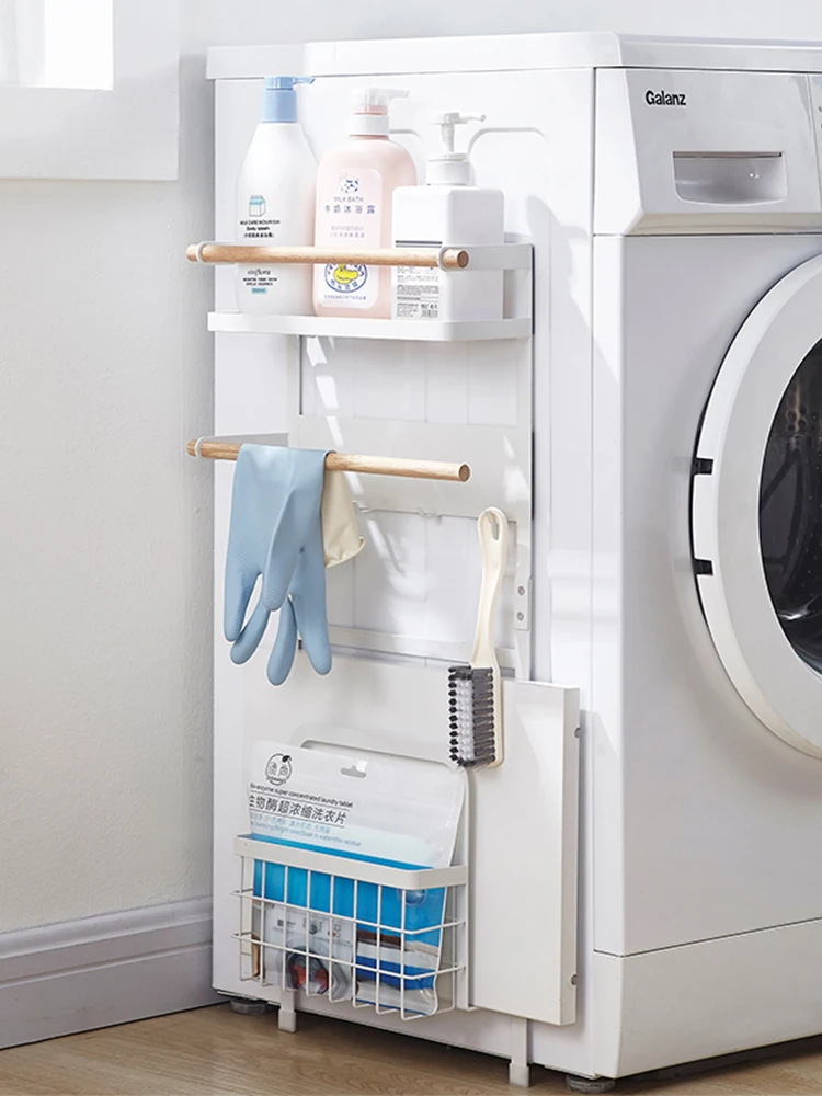 Punchingfree Washing Machine Storage Rack Suction Design Side