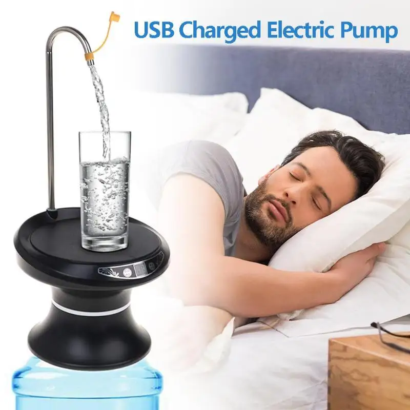 0.3L-1.8L USB Перезаряжаемый Электрический водяной насос, Диспенсер, пятиуровневый переключатель питьевой бутылки для домашнего офиса 190x152x152 мм