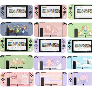 

Kawaii Cute Cartoon Soft Shell Protective Case Cover & NS JoyCon Controller Cover & Tempered Glass For Nintendo Switch Console