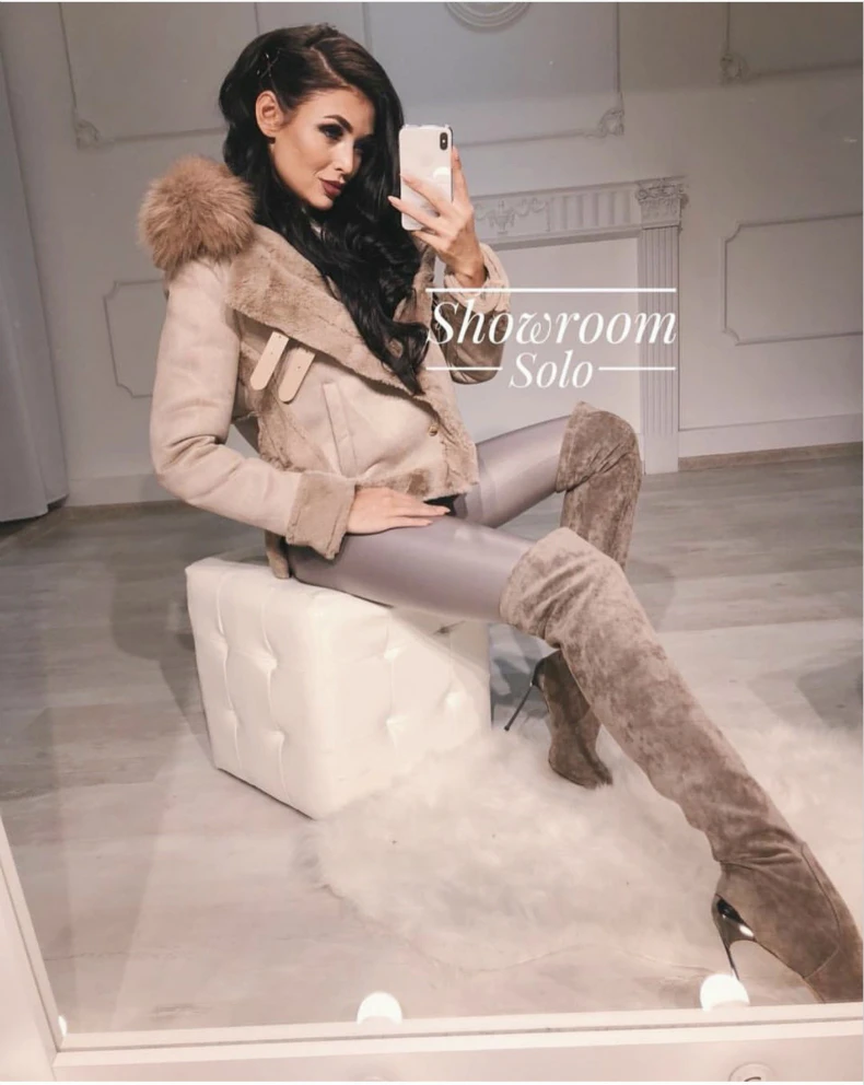 Tataria, женская зимняя куртка из искусственного меха, женское теплое пальто с большим меховым воротником, женская элегантная Толстая теплая верхняя одежда, женский зимний топ