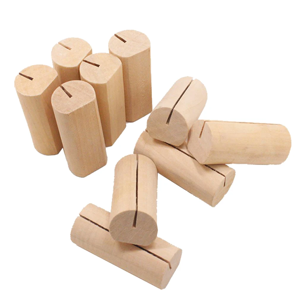 10Pcs Wood Place Card Holders, Table Number Holders, Wood Photo Holders,  for Wedding Party Table Name and More