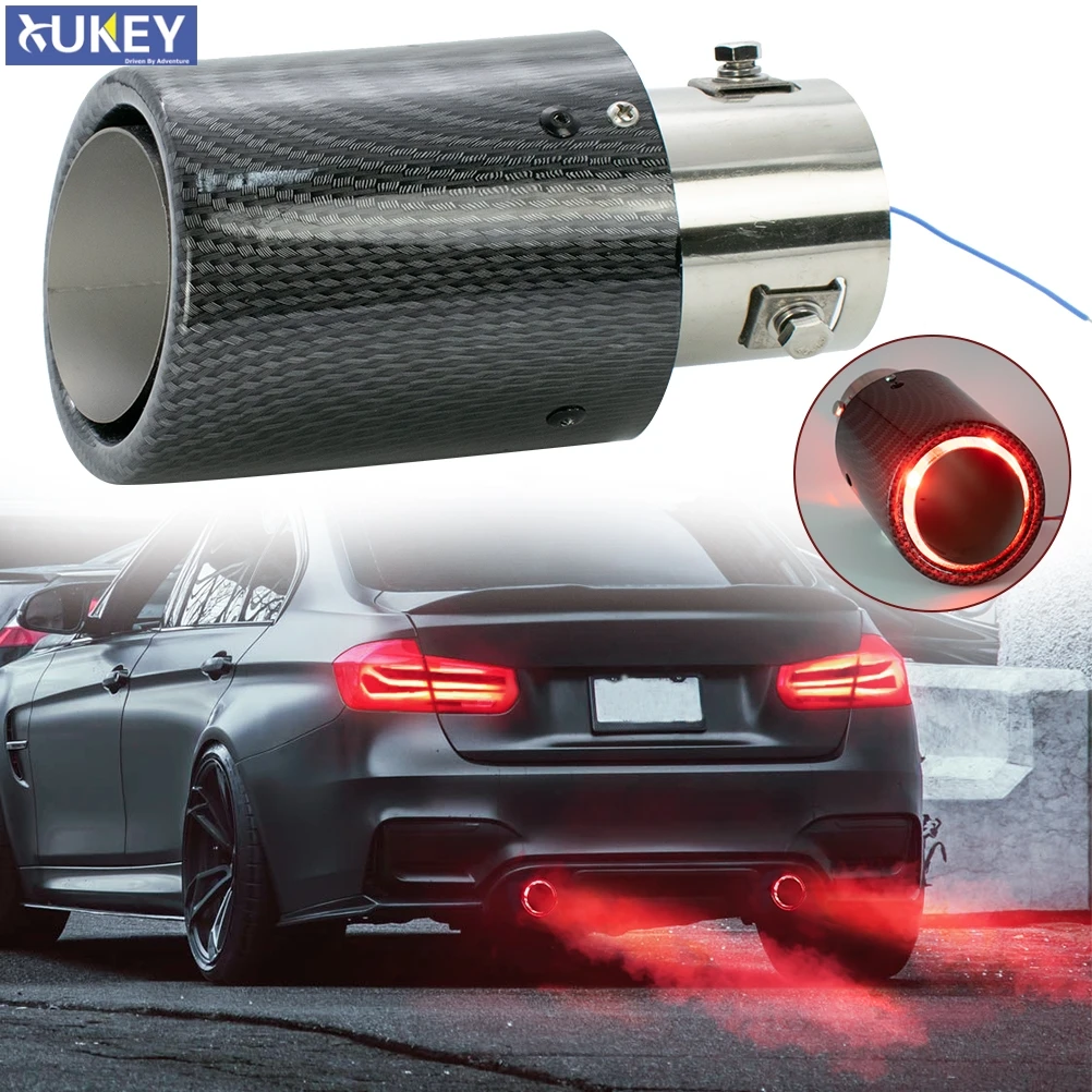 Universal Car Modified 3563mm Exhaust Muffler Tip Tail Pipe Carbon