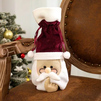 

Christmas Wine Bottle Covers Cute Santa Claus Wine Bottle Cover Holders for New Year Decoration