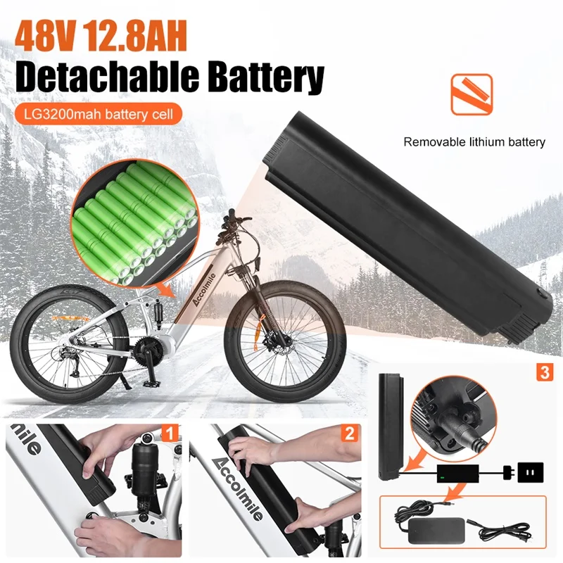 Acquista US Polonia Magazzino Accolmile 48V 1000W 26inch Bici Elettrica Fat  Neve Bici Con 48V 12.8Ah Bicicletta Elettrica LG Batteria Bici Elettrica A  2.082,41 € Dal Greenergy | DHgate Italy