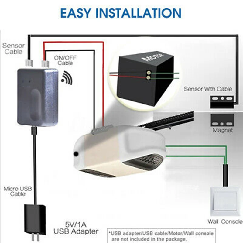 

WiFi Wireless Switch Assembly Remote Voice Control Easily Installation Electric Garage Door Opener Power Switch Accessories