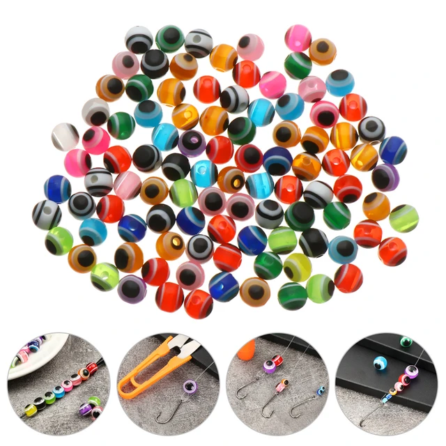 4/5/6/8/10/12mm 1Bag Mixed Color Luminous Fish Eye Fishing Beads