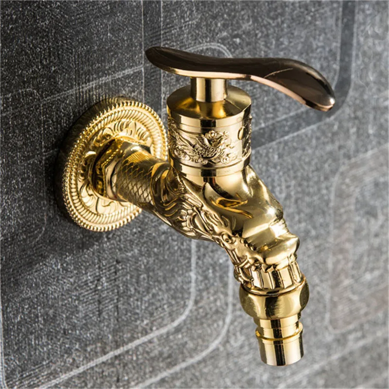 

Carved Wall Bottle Tap Bibcock Zinc Alloy Retro Tap Decorative Outdoor Garden Faucet Washing Machine Mop Tap Torneira De Parede