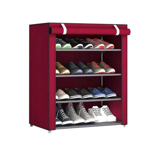 Multilayer Shoe Cabinet Vertical Space Saving Nonwoven Shoes Shelf Organizer Simple Combination Stand Holder Entryway Shoe Rack Velcro 5C