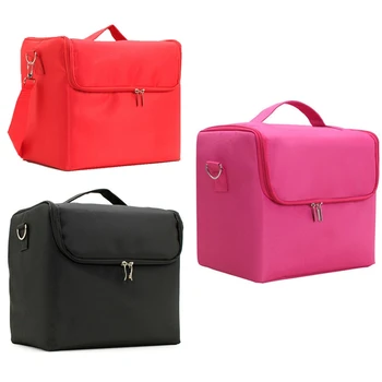 

Large Capacity Make Up Bag Multi-Layer Manicure Hairdressing Embroidery Tool Kit Cosmetics Storage Case Toiletry Bag