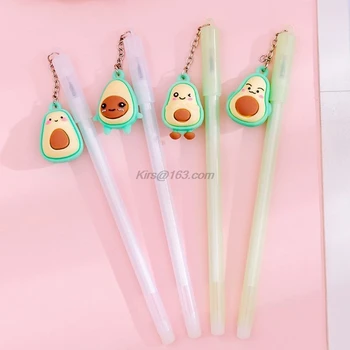 

4pcs Creative Avocado Pendant Funny Expression Gel Pen Ink Pens Stationery School Office Supply Student Gift