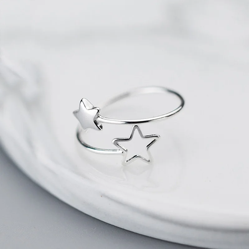 INZATT Real 925 Sterling Silver Star Adjustable Ring For Fashion Women Party Minimalist Fine Jewelry 2020 Cute Accessories Gift - Image 4