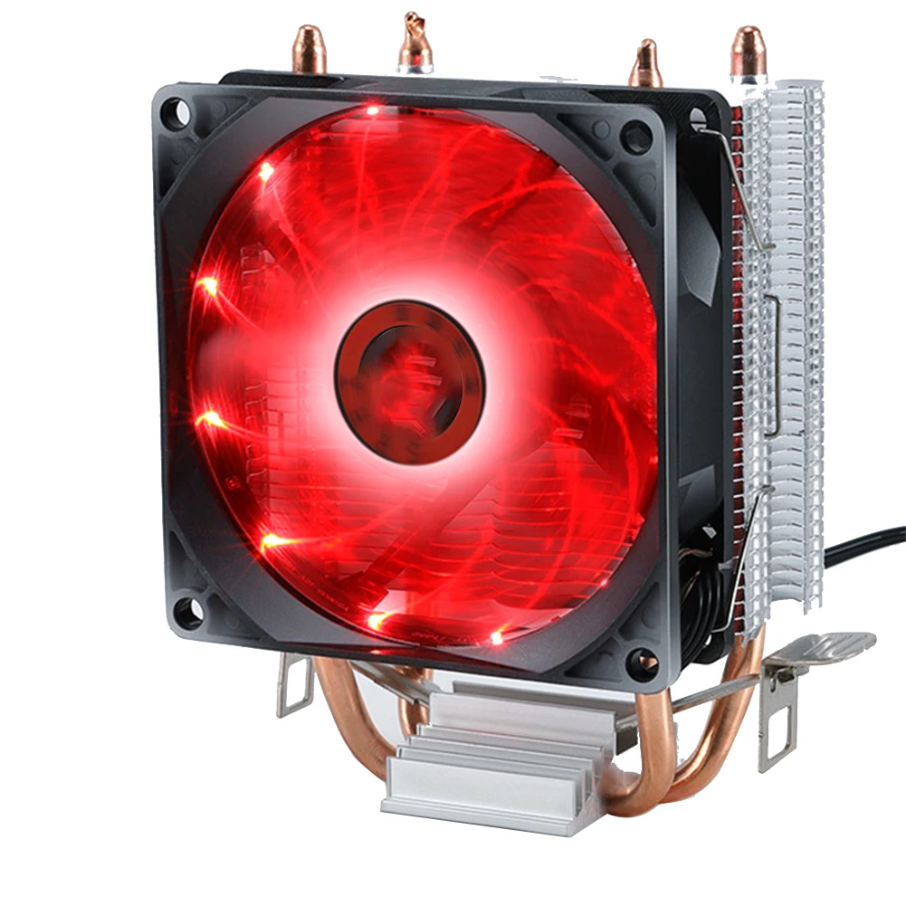 

Double Heat Pipe Radiator Accessories Fan Hydraulic Bearing Easy Install Universal Desktop Computer Colorful Light CPU Cooler