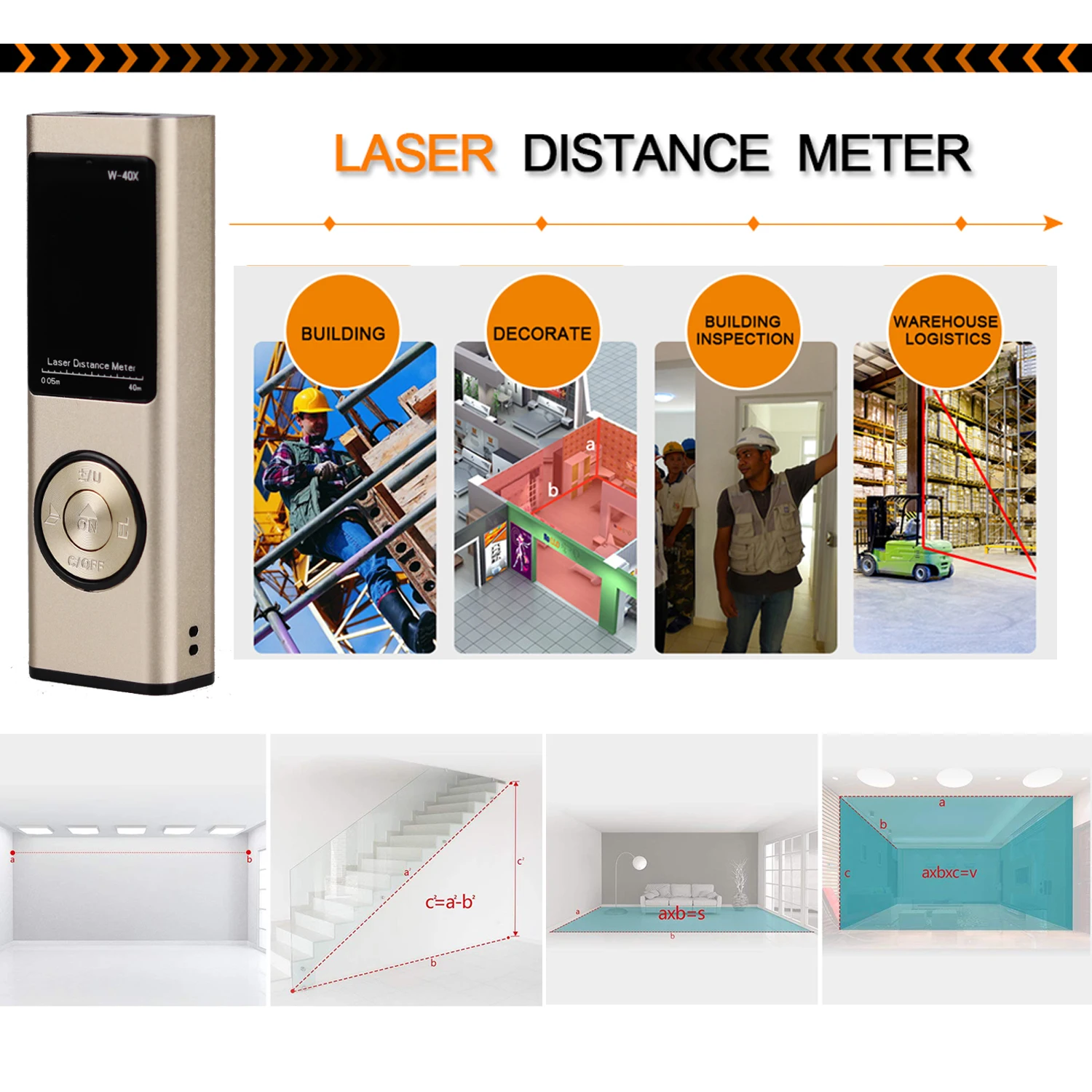 Borbede Laser Distance Meter Rangefinder USB Rechargeable 40m 60m 80m Laser Measure Laser tape Mini Portable New Borbede Laser Distance Meter Rangefinder USB Rechargeable 40m 60m 80m Laser Measure Laser tape Mini Portable New