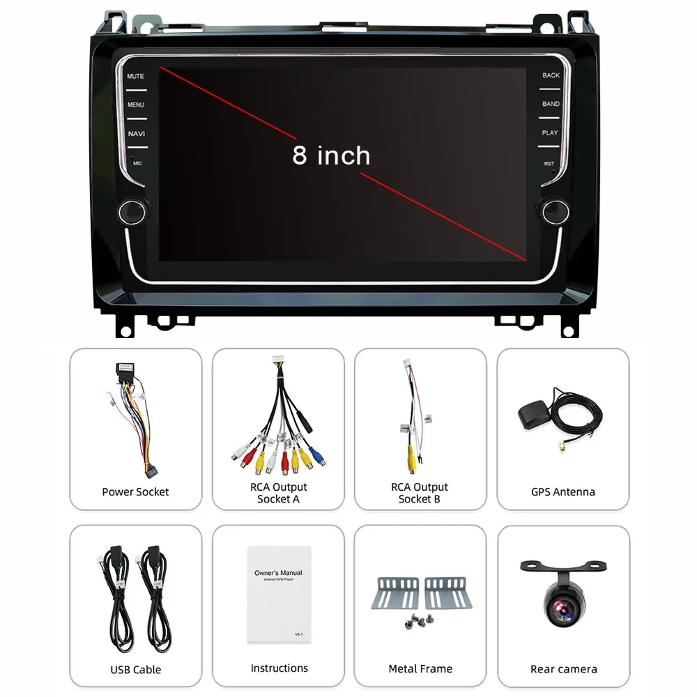 Clearance Eunavi 2 din Car radio multimedia Player GPS Android 9 Automotivo For Mercedes Benz Sprinter Viano Vito B-class B200 B180 no dvd 4
