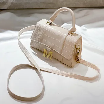 

Crocodile Pattern Solid Color Pu Leather Crossbody Bags For Women 2020 Chain Design Shoulder Messenger Bag Female Travel Handbag