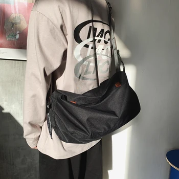 

Men's Canvas Bag Vintage Messenger Bag for Men Casual Crossbody Bag Man Travel Black Bags