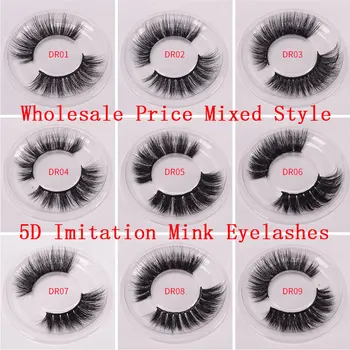 

Makeup Wholesale 3D Imitation Mink Eyelashes False Eyelashes 5D Faux Mink Lashes Beauty Full Strip Eyelash Extension Handmade