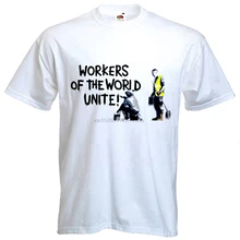 Футболка BANKSY WORKERS OF THE WORLD UNITE, размеры от S до 3XL, хлопковая футболка с короткими рукавами, модная футболка