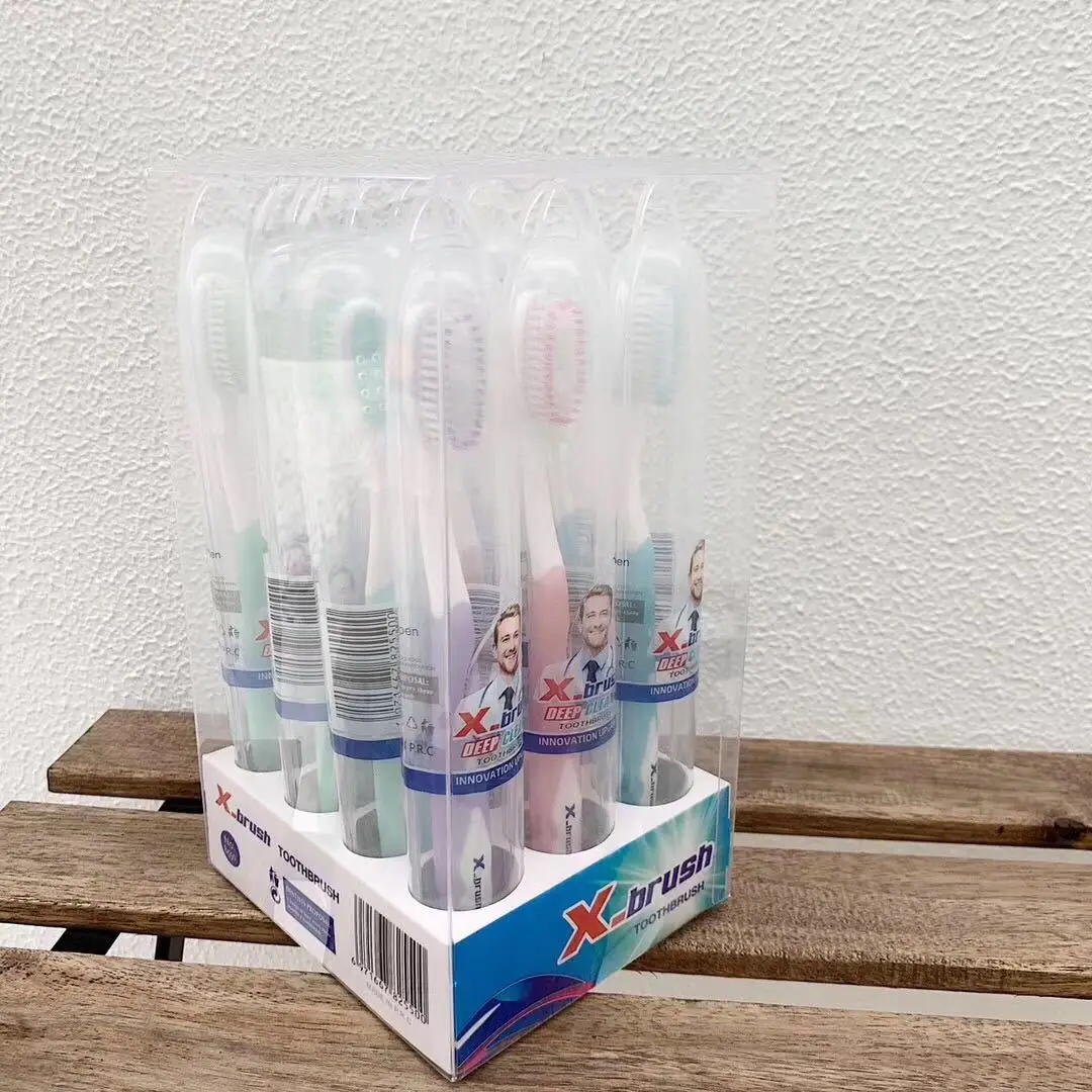 

America X-Brush spinbrush Toothbrush Set Upgraded Twelve Pieces Toothbrush Soft Bristle Gum Care jing chi 12