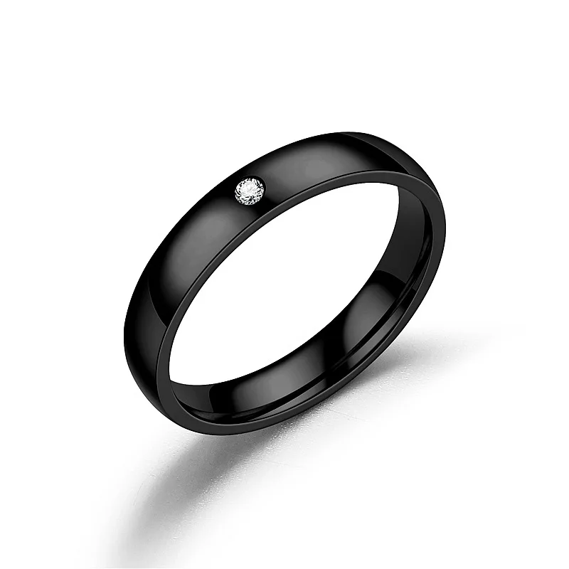 Anéis de aço inoxidável para mulheres simples мкм zircão noivado moda jóias anéis para festa de Casamento masculino - Цвет основного камня: AZ00178