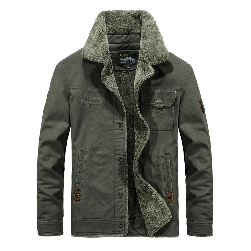 

Winter Bomber Jacket Men Thick Fleece Coats Warm Jackets Thermal Parka Male Fur Collar Coat Mens Brand Clothing big size men
