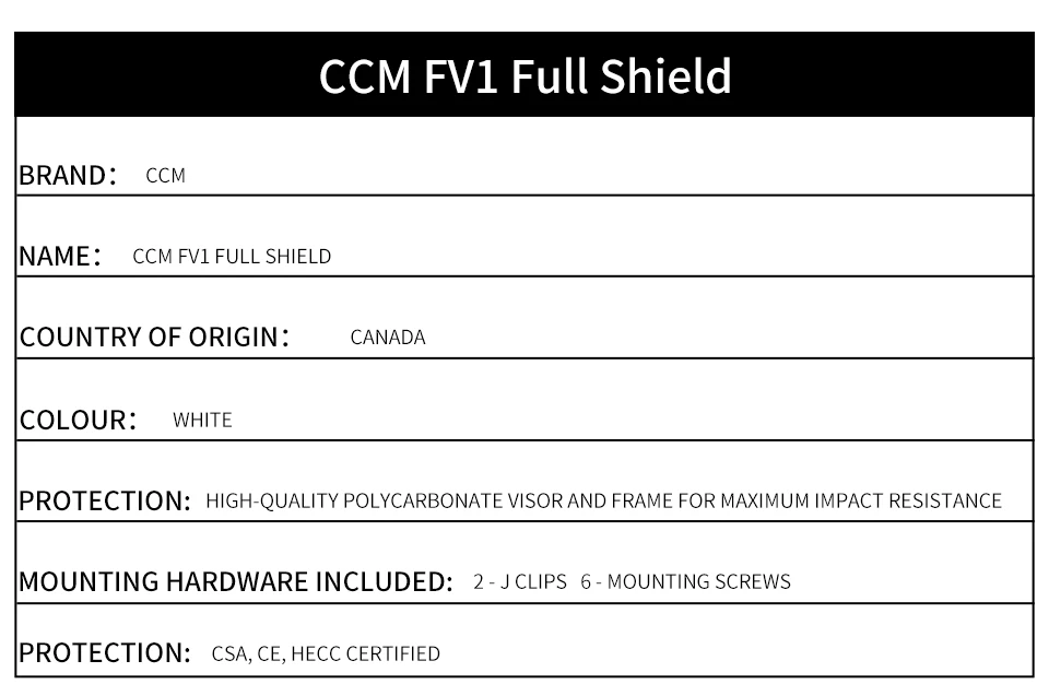 ccm fv1 visor