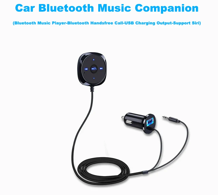 Bluetooth автомобильный комплект MP3 плеер 3,5 мм AUX аудио A2DP музыкальный приемник адаптер Поддержка IOS Siri с магнитной основой - Название цвета: FM -001