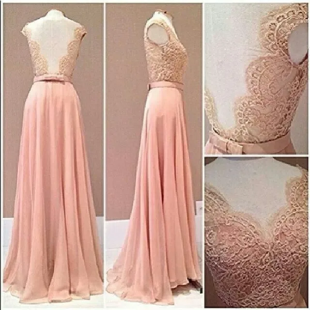 Vestidos Para Festa, платья подружки невесты, реальное изображение, прозрачные сзади розовые дешевые длинные вечерние платья