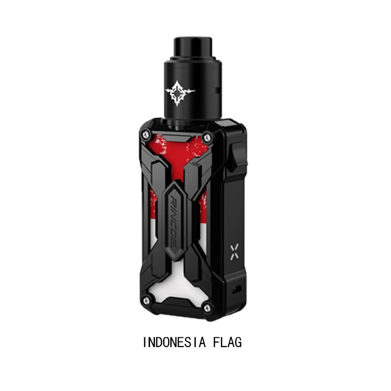 Rincoe mechman nano 90 Вт RDA комплект питание от 18650 батареи с 810 Pom капельного наконечника электронная сигарета vape комплект - Цвет: IN DONESIA FLAG