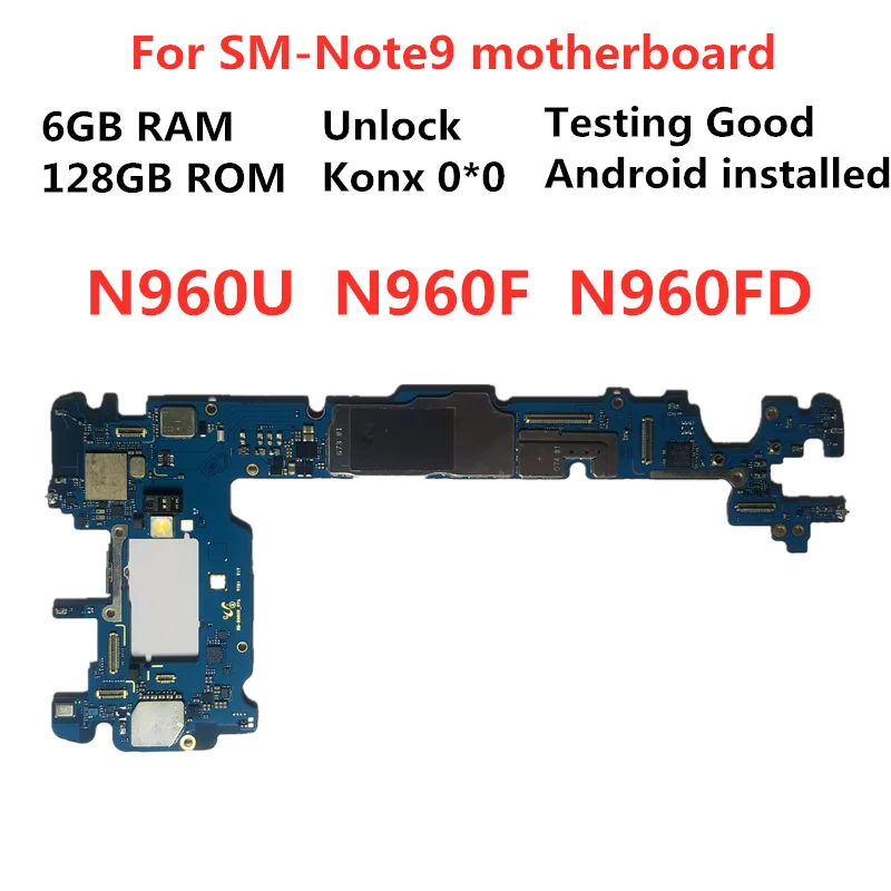 Оригинальная материнская плата SamuelT для Samsung Galaxy Note9 разблокированная N960F N960U N960FD