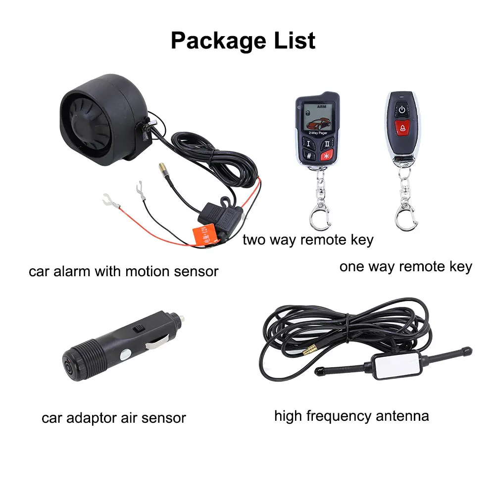 Vjoycar 2022 Newest Wireless Two-way Car Security Alarm System Easy Installation Remote-control Siren No Damage to Car Circuit