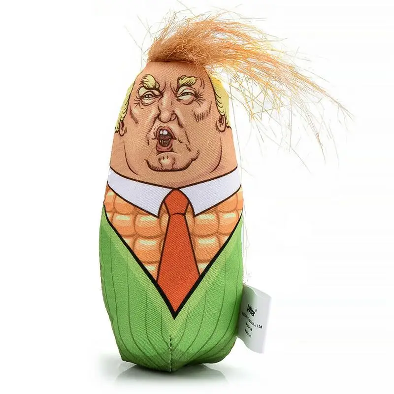 Голова Трампа, кукуруза, дизайн, игрушки для кошек, чучела, плюшевая кукуруза, домашнее животное, котенок, Забавный интерактивный прорезыватель, кошачья кошка, скрипучий