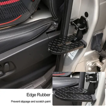 

Foldable Car Door Step Pedal Universal Auto Rooftop Luggage Ladder Hooked Foot Pegs Doorstep Safety Hammer