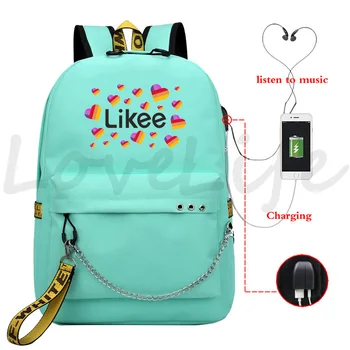 

Likee Like Backpack USB Charging Backpack Likee Video Bag Travel Backpack Book Bags Likee APP Knapsack Hiking Backpack