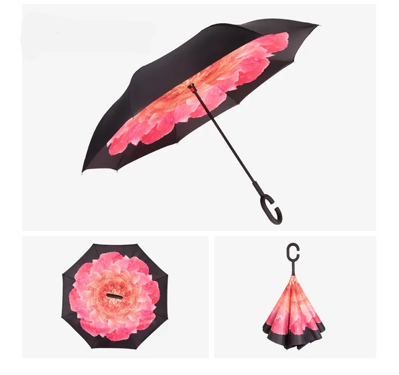Обратный Зонт Paraplu Зонт от дождя женский Guarda Chuva зонтик Parapluie Ombrello Sombrilla складной зонтик Mujer - Цвет: Reverse Umbrella 15