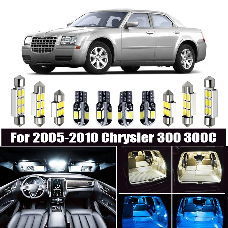 11 шт. комплект белых ламсветильник для салона автомобиля 2005-2010 Chrysler 300 300C |