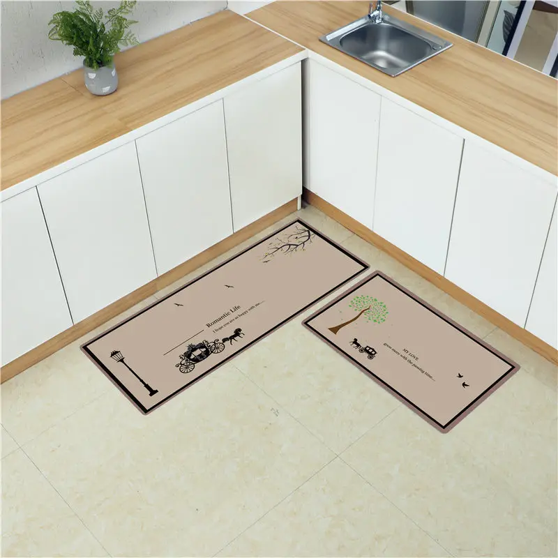 

Long Carpet PVC Kitchen Mat Soft Leather Floor Mats Large Floor Carpets Doormat Bedroom Waterproof Oilproof Kitchen Rugs