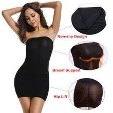 Joyshaper, облегающее платье-комбинация с открытыми плечами, платье-комбинация, боди-модификаторы, женская сексуальная юбка, контроль животика и бедер