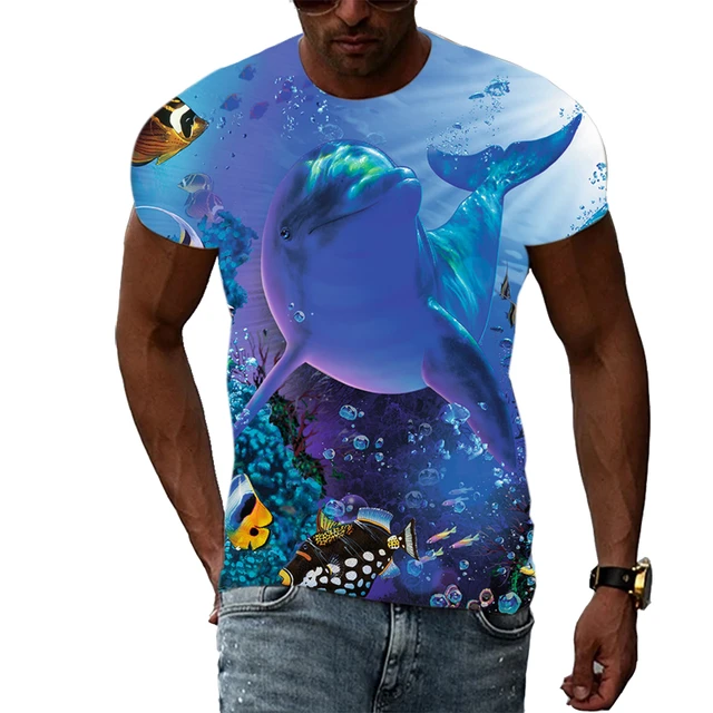 Interesting The Underwater World Graphic T Shirts Men Summer Trend Casual  Fish Pattern Print T-shirt Personality Hip Hop Tshirt - T-shirts -  AliExpress