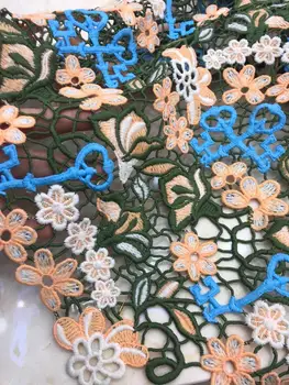 

on sale fashion style muti color embroidered tulle net lace fabric JOY-31302 african net lace fabric for party dress