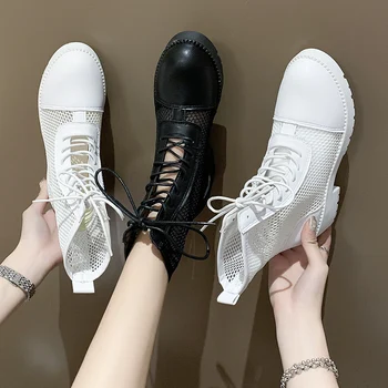 

Beige Heeled Sandals Low-heeled Shoes With Strap 2020 Summer Women's Heels shoes Black Woman Leather Ladies Sale Laces Female