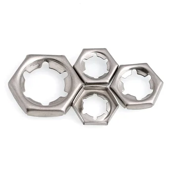 

20pcs Lock Nut M6 M8 M10 M12 M16 M20 Fasten Lock Nuts Stamping Self-locking Nuts A2 304 Stainless Steel DIN7697 GB805