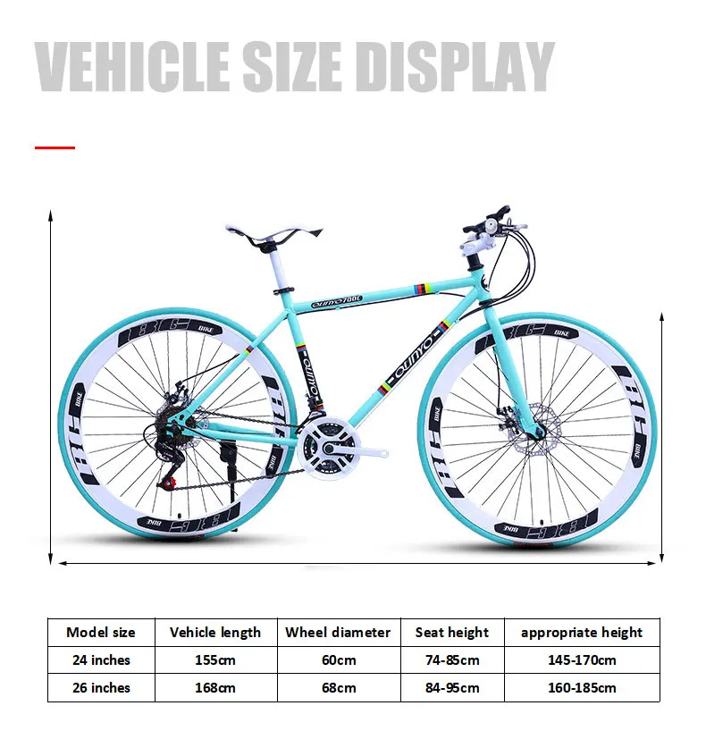 Sale Bicycle Fixed Gear Bicycle 24 Speed 40 Knife Double Disc Brakes Men and Women Adult Bicycle Road Racing 10