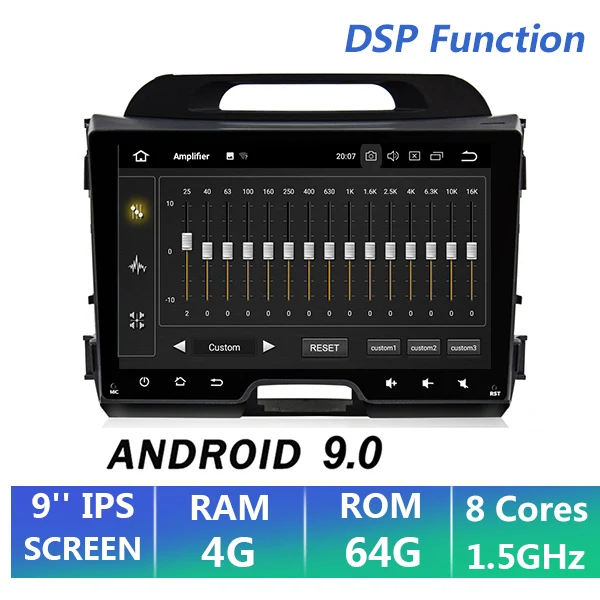 EKIY " ips Автомобильный мультимедийный плеер Android 9,0 2 Din автомагнитола для Kia Sportage 2010- gps Навигация стерео аудио wifi 4G ram - Цвет: 4G 64G IPS DSP