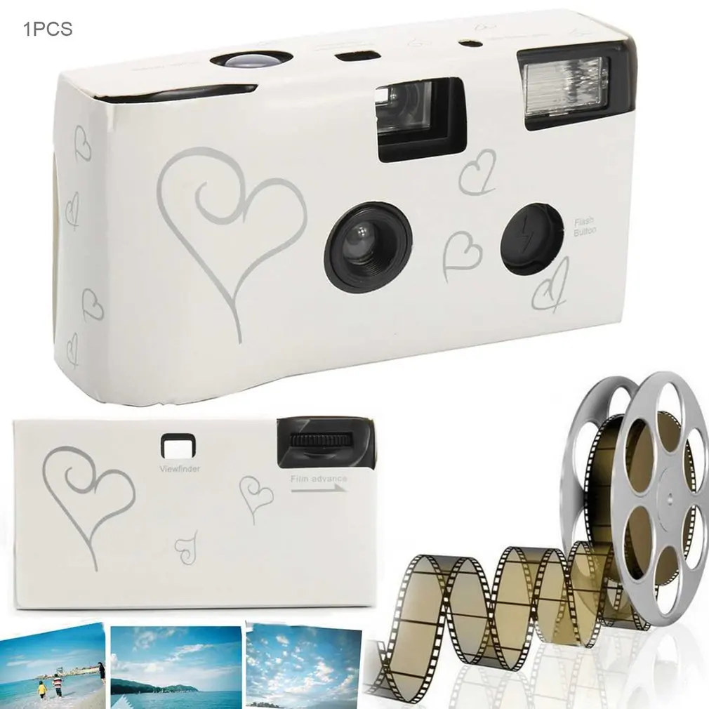 Retro Fotos Câmera Filme Descartável Manual Tolo Óptica Crianças Presentes Uma Vez 27 35mm 2 Kits autom. res.